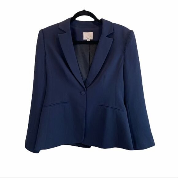 Cinq à Sept Kit Single Breasted Blazer Jacket Navy Blue Size 4 - Picture 2 of 12